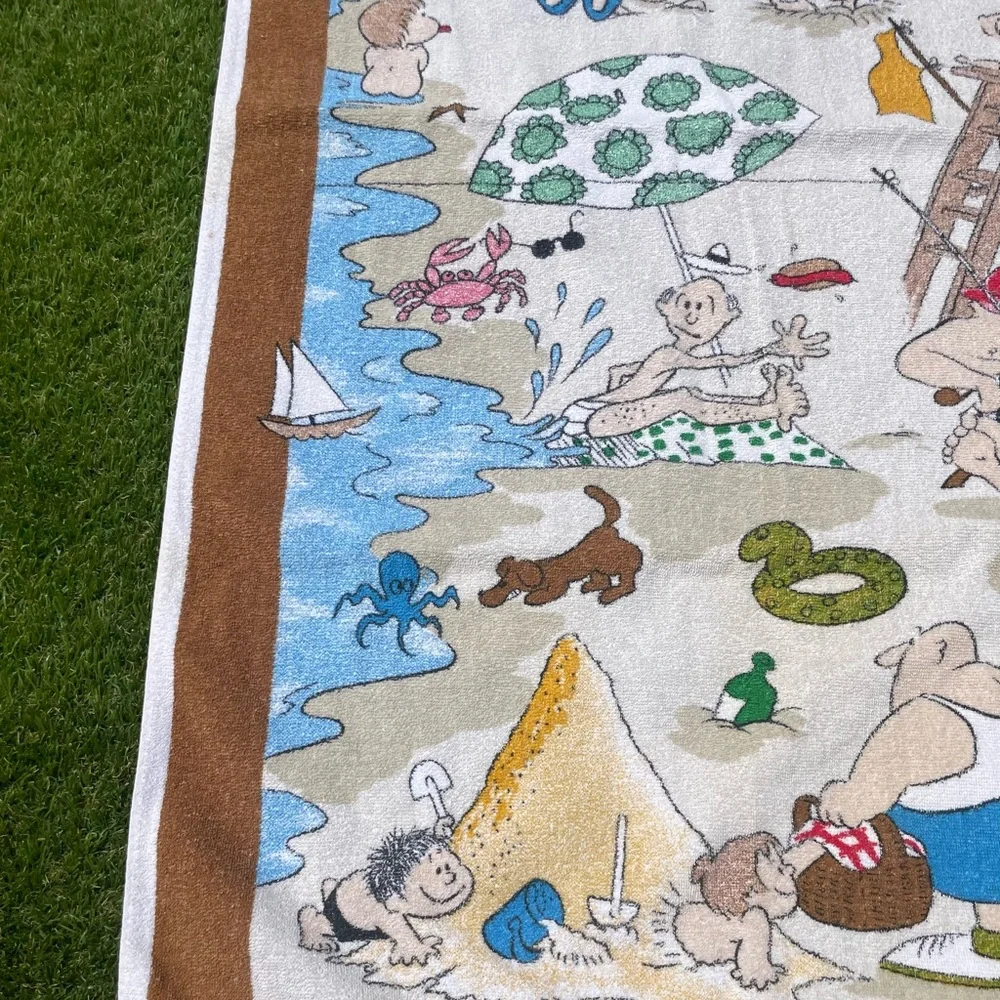 Vintage 1980s Cartoon Beach Towel